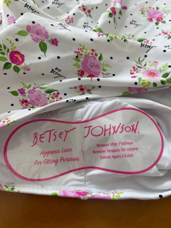 Betsey Johnson Polka Dot Bouquet Print One-Piece Swimsuit & Sarong Size Large - Picture 5 of 8